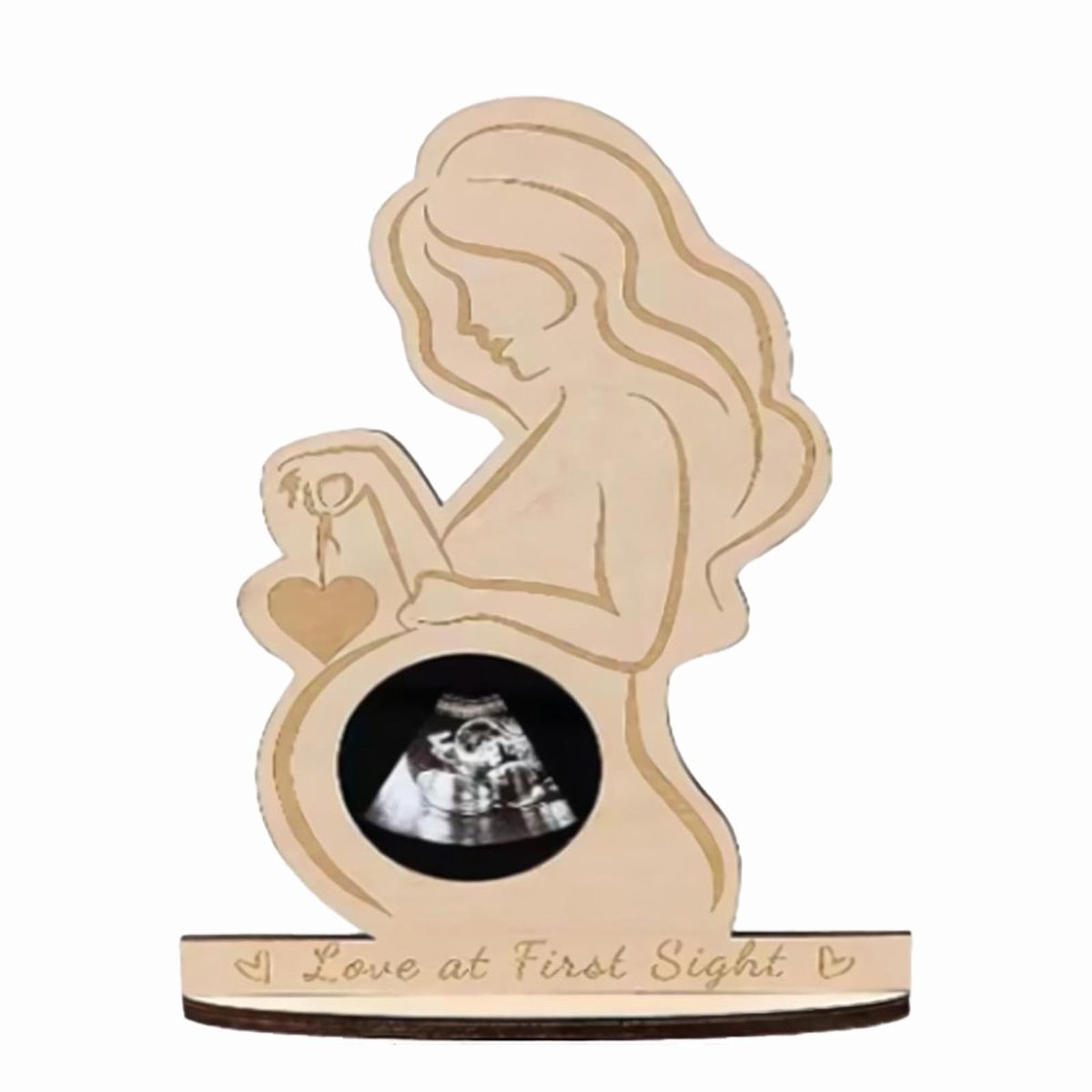 JHUBERS- Fotolijst Houten - Fotolijstje 20x12 cm - Fotolijst Zwangere Vrouwen - Kraamcadeaus - Aanstaande Moeder - Veilig Ontwerp - Zwangerschapsfotolijst