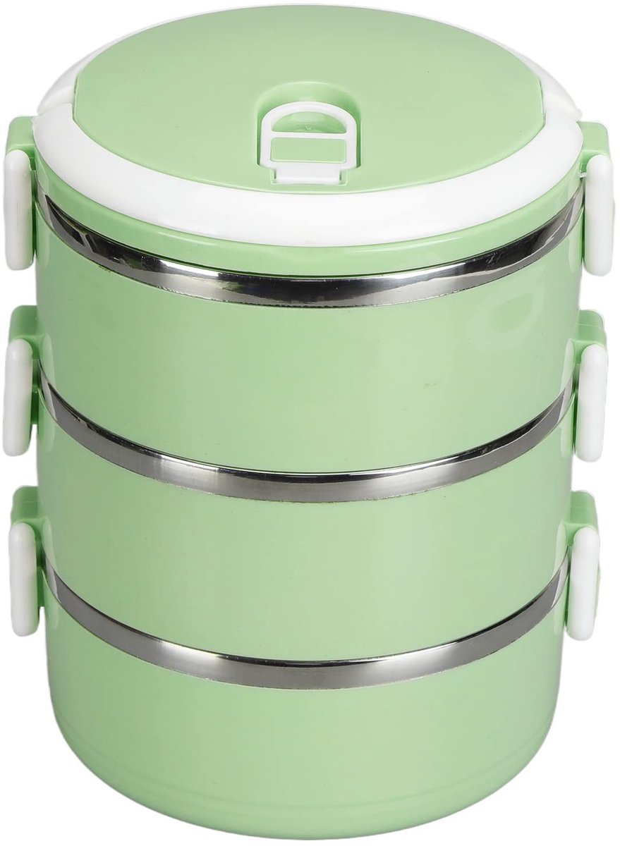Dailygoods- Thermos Lunchbox - Roestvrij Stalen Bento - Voedselcontainer - Warmtebehoud tot 1 uur - Geschikt voor Thuis/School - Veiligheidsgespen met Siliconen Afdichtring