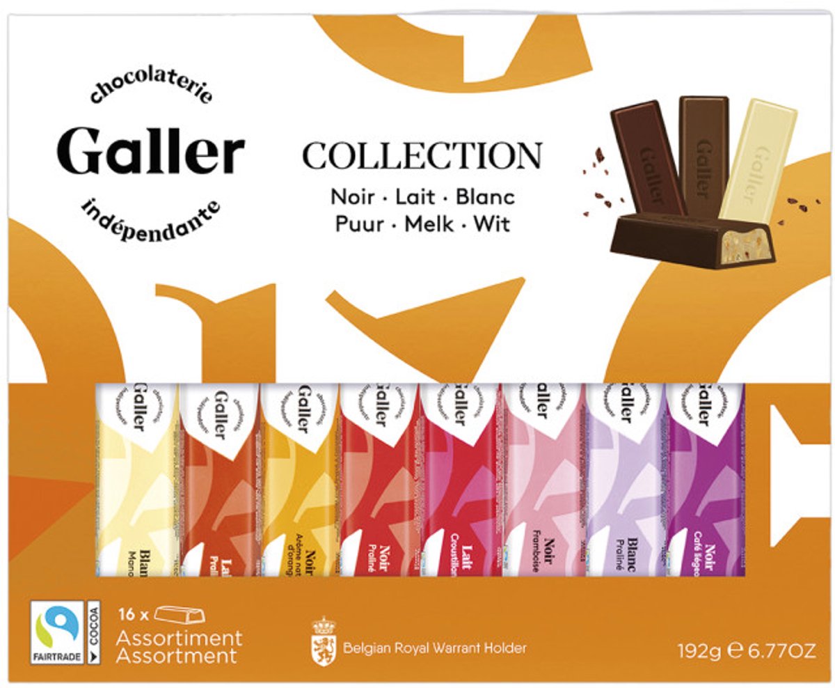 Cadeaubox met chocoladerepen Galler Mini Batons Collection, 16 st.