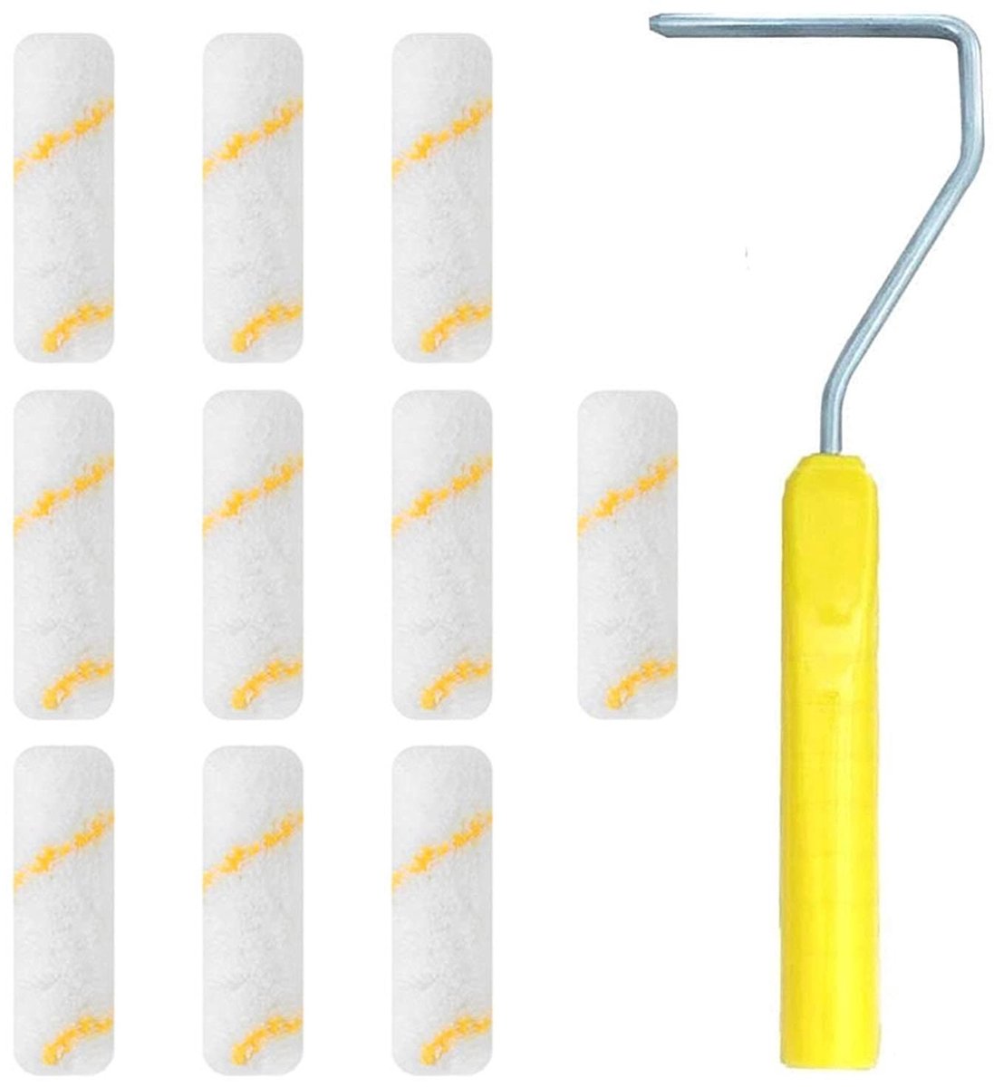 JHUBERS- Verfroller Professioneel 100mm - Verfborstel - 10-delige Set - Lichtgewicht - Compact - Perfect voor Kinderen - Verfset