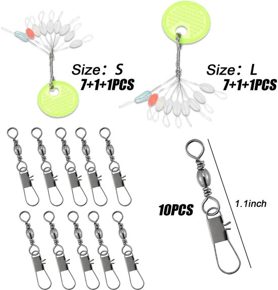 ZEYNOMAX- Casting Bobber 38 Stuks - Rubber Visdobbers - Inline Float - Terminal Tackle - 6g/8g/10g/15g/20g - Niet Schadelijk voor Vislijn - Visdobber van Zeynomax — afbeelding 5