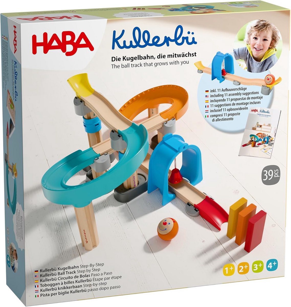 Knikkerbaan - Bouwspel - Creatief Spelen - Stapsgewijze Opbouw - 34 cm - Meerkleurig