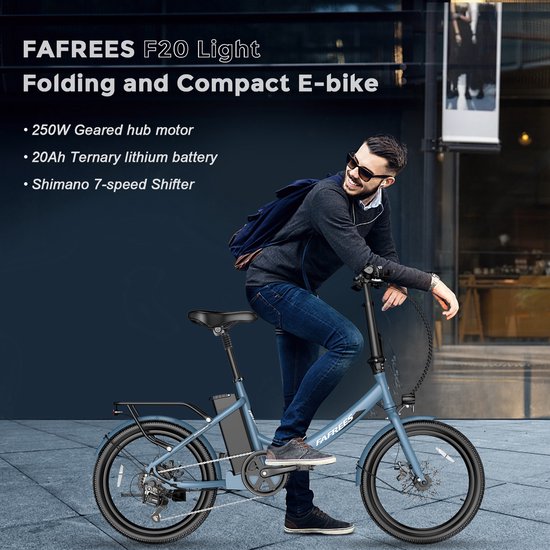 FAFREES F20 Light Opvouwbare Elektrische Fiets - 36V 20Ah Accu, 100km Bereik, 20" Banden, 7-Speed Shimano Groen van FAFREES — afbeelding 5