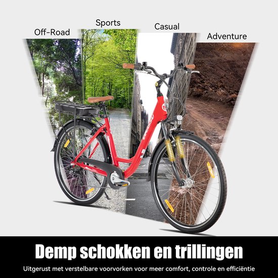 HILAND Montura Elektrische Mountainbike - 28 inch - 250W Motor - 36V 10.4Ah Accu - E-MTB - 7 Versnellingen - Aluminium Frame - Heren & Dames van Hiland — afbeelding 4