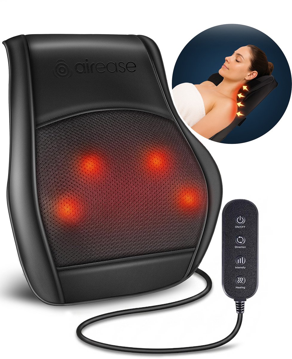 Air Comfort Pro Massagekussen met Warmtefunctie - Zwart - Air - €56,95