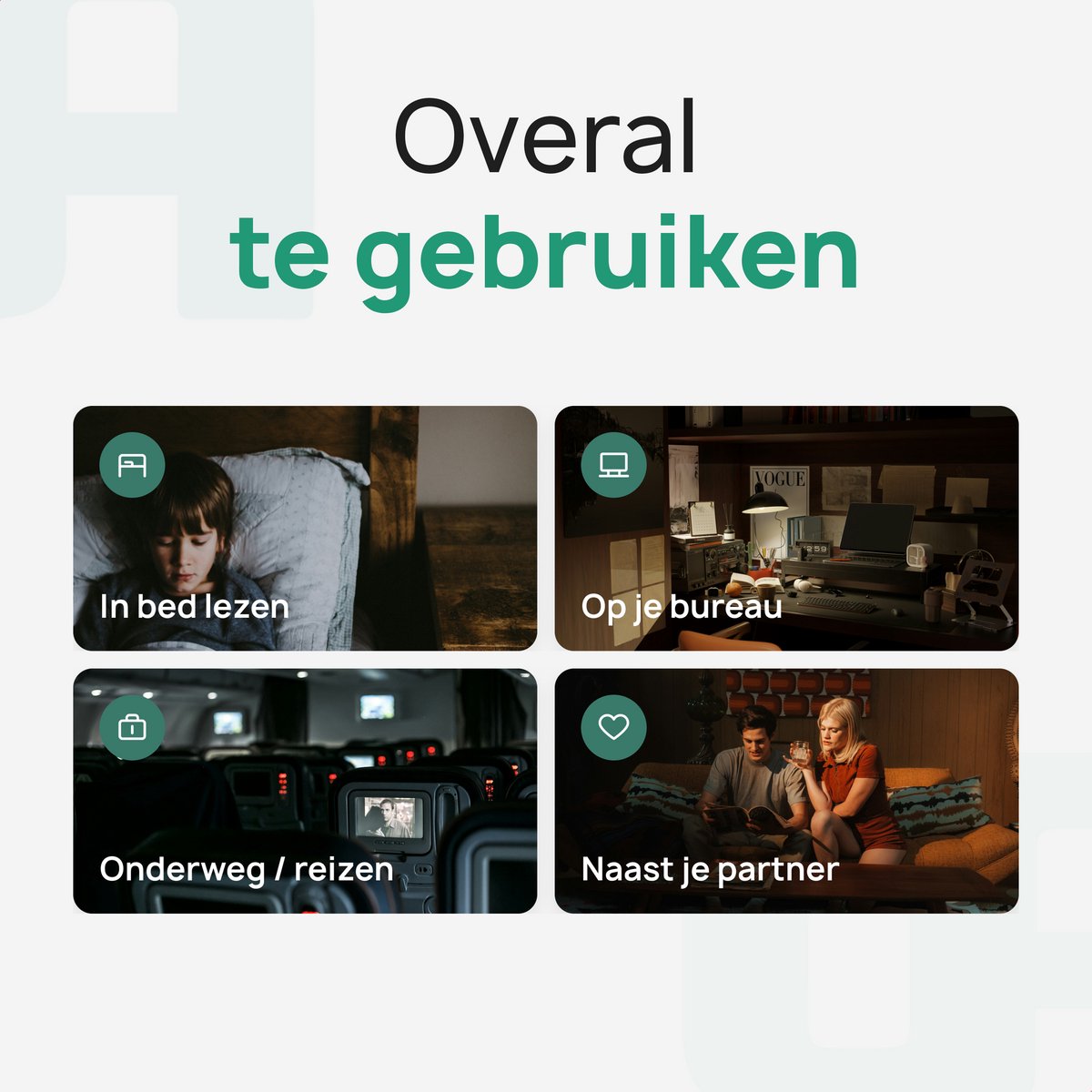 JUALL LED Leeslampje voor Boek - 9 Lichtstanden - Oplaadbaar Leeslampje voor in Bed - Boeklampje - Leeslampje met Klem - Bedlampje - Paars — cadeau in Gadgets - foto 3