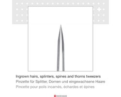 Splinterpincet ProGrip - Puntpincet - Splinters Verwijderen - Geribbelde antislip grip - 122 cm - Zilverkleurig