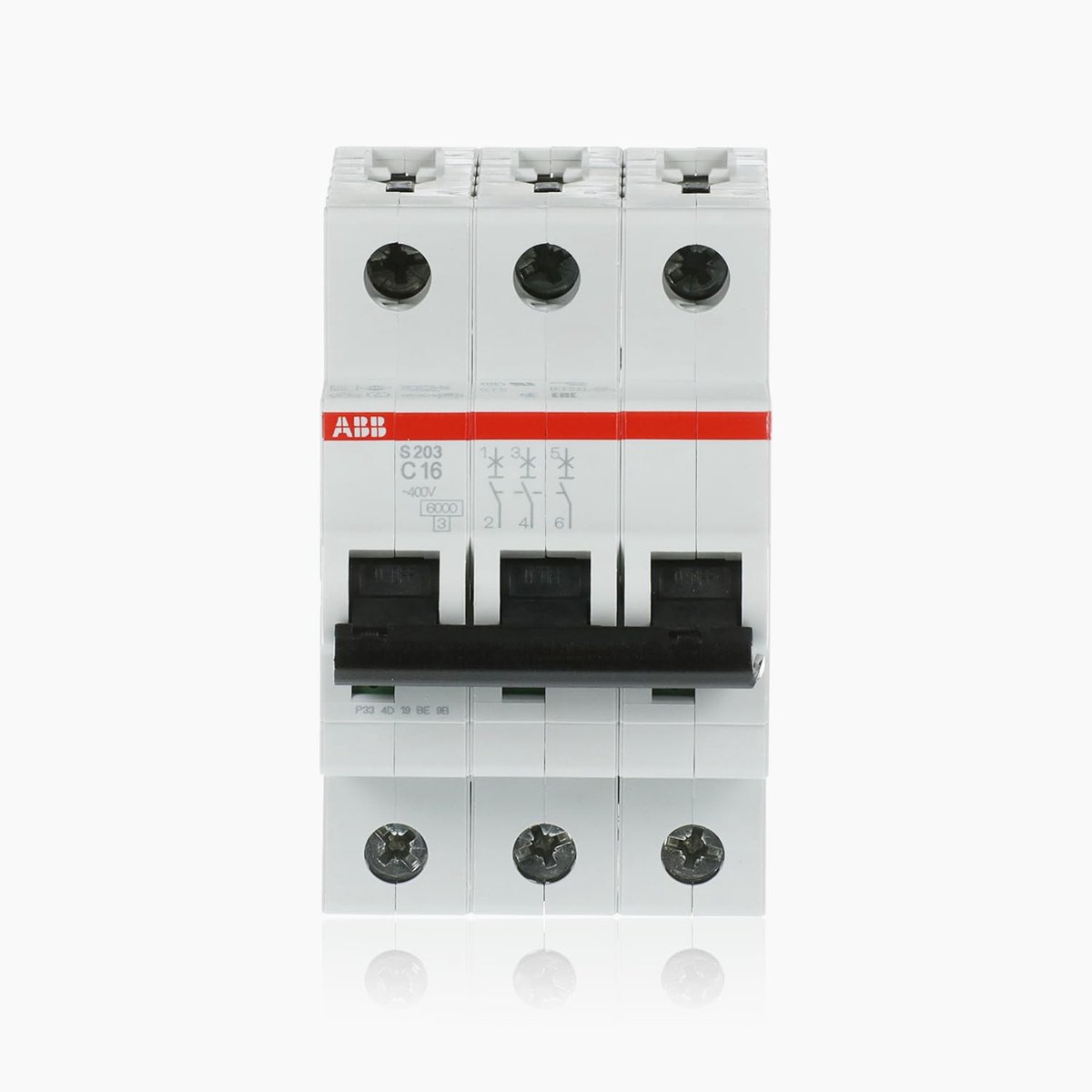 Automatische Zekering - Stroomonderbreker - Elektrische Beveiliging - Compact Systeem - 3-Polig 16A - Grijs