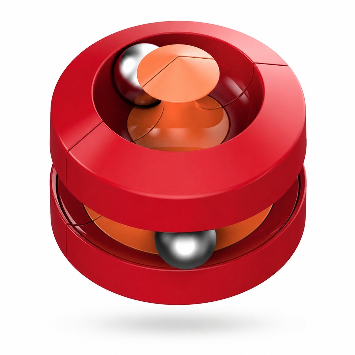 Stressverlagende spinner – compact fidgetspeeltje - Rood