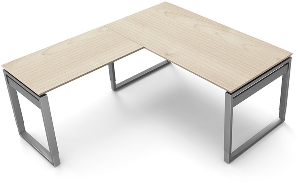 Hoekbureau Workspace 160cm blank hoogte verstelbaar