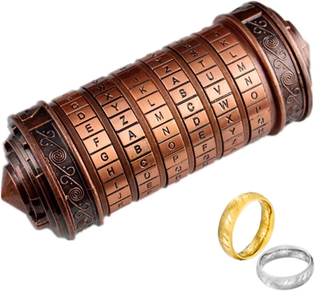 Cryptex Puzzeldoos - Geheime Box - Cadeau Geven - Instelbaar Wachtwoord - 13 x 8 cm - Bruin