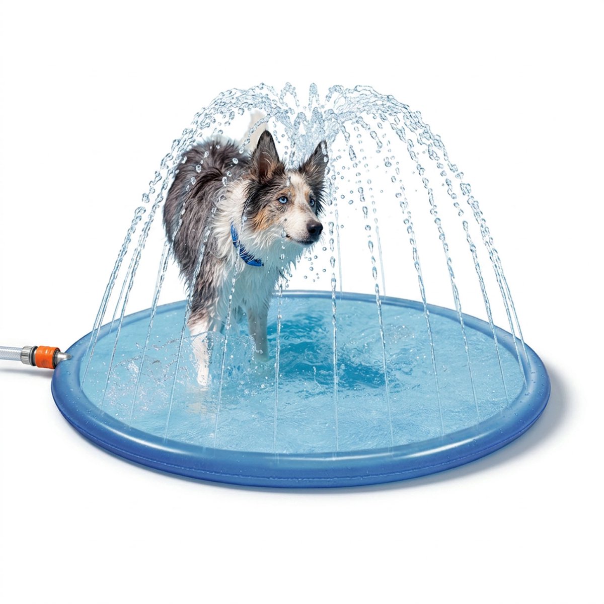 Coolpets Mat met Sprinklers – 150 cm – Met sproeiers – Hondendouche - Bad - Water - Speelgoed - Fontein - Verkoeling - Zwembad - Hond