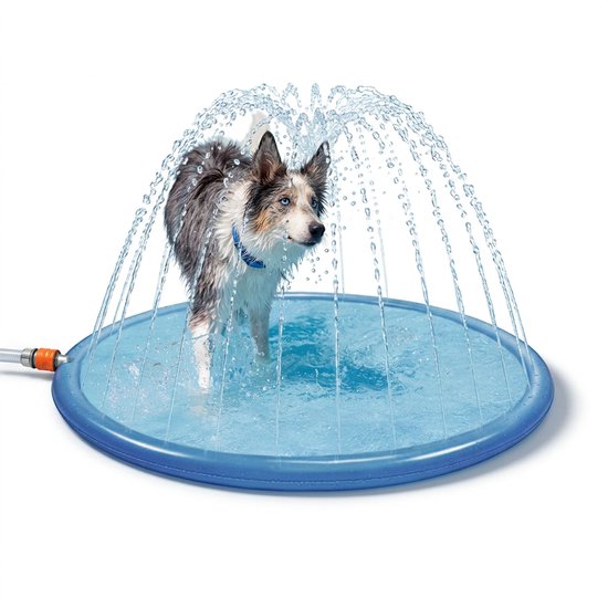 Coolpets Mat met Sprinklers – 150 cm – Met sproeiers – Hondendouche - Bad - Water - Speelgoed - Fontein - Verkoeling - Zwembad - Hond