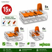 Wago lasklemmen assortiment serie 221 - 2, 3 en 5 voudig (15 stuks) - Tornitrex®