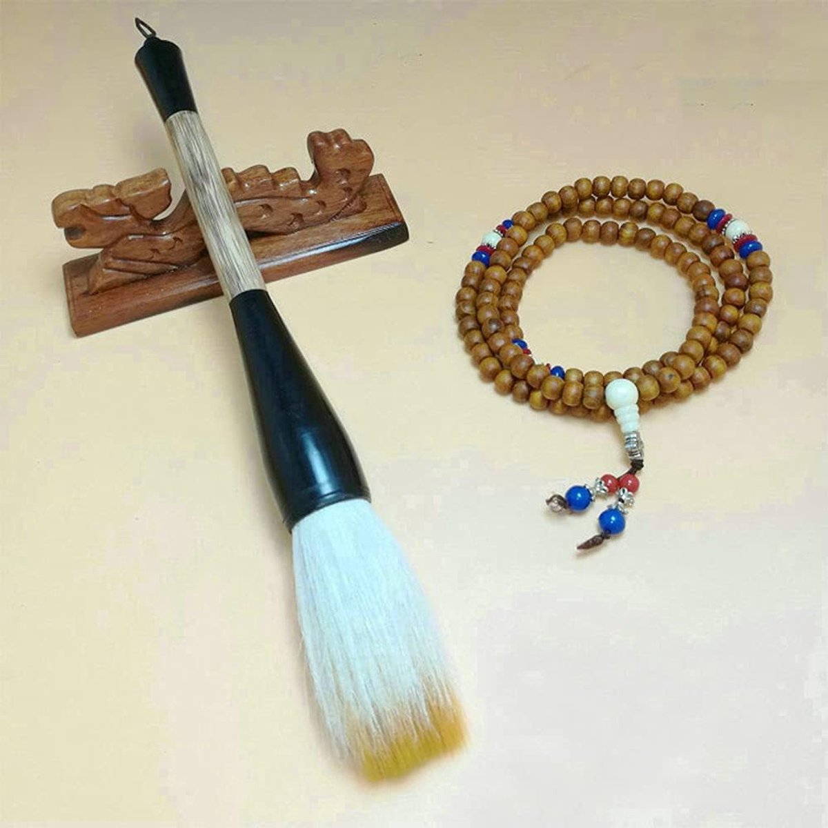 Kalligrafie Borstel - Schrijfpenseel - Grote Tekeningen Maken - Zachte Inktvasthouding - 26 cm - Zwart