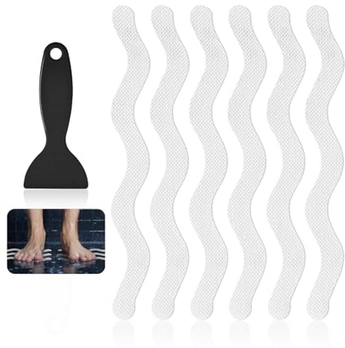 Douche Anti-slip Stickers - Bad Anti-slip Strips - Veilig Douchen - Zelfklevend - 24 Stuks - Transparant