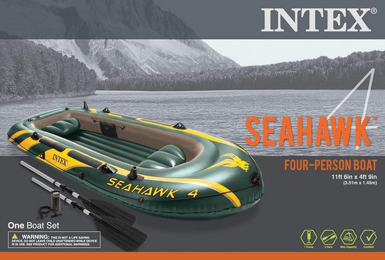 Opblaasbare Boot - Roeiboot Visboot - Varen en Vissen - Inclusief Pomp en Peddels - 351 cm - Groen — afbeelding 2