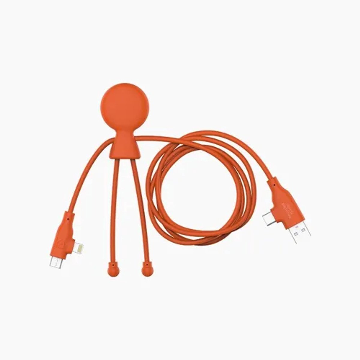 Xoopar Mr Bio LONG 60W GRS Fast Charge – 3-in-1 Laadkabel USB & USB-C naar USB-C/Lightning – Snelladen – Oranje