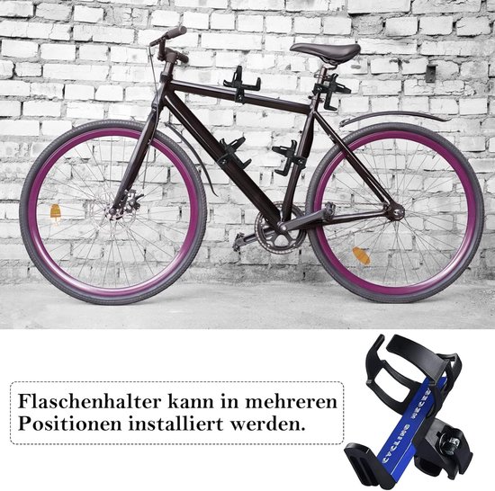 Fleshouder Fiets - Drinkhouder Stuur - Onderweg Drinken - 360 Graden Rotatie - Verstelbaar - Zwart — afbeelding 3