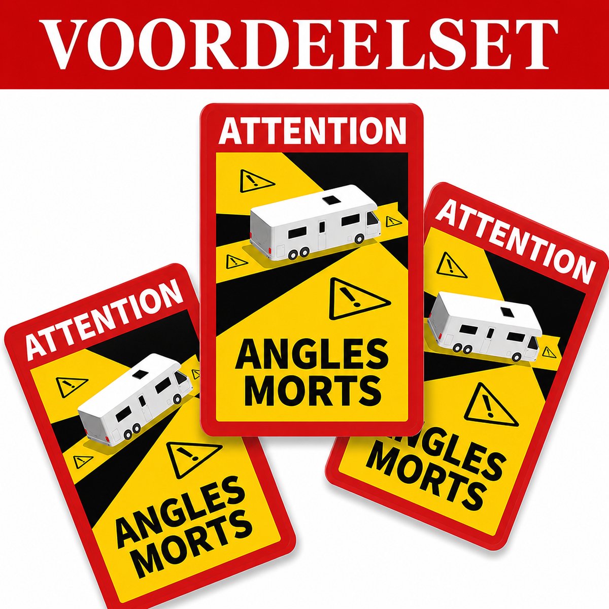 Dode hoek sticker - Frankrijk - Camper | Angles morts | Voordelset van 3 stuks