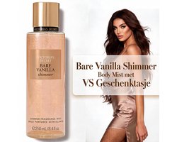 Victoria Secret Bare Vanilla Shimmer Fragrance Body Mist 250 ml Met VS Geschenktasje