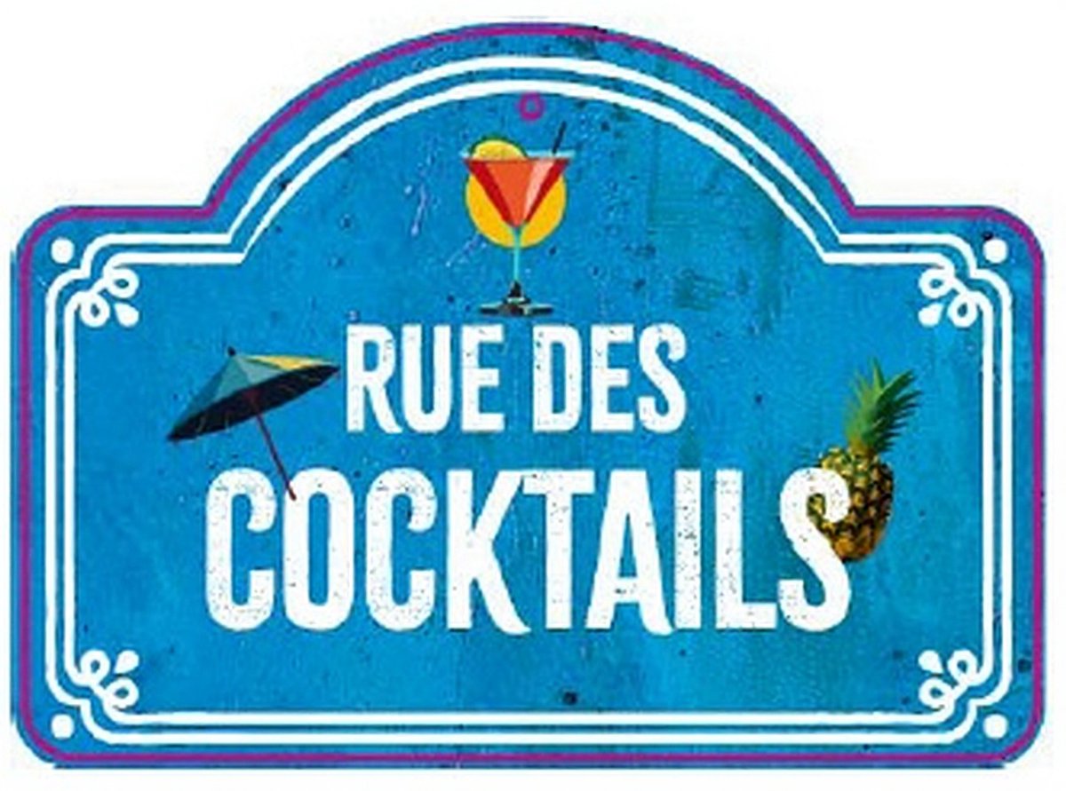 Straatnaam bord "Rue des Cocktail"