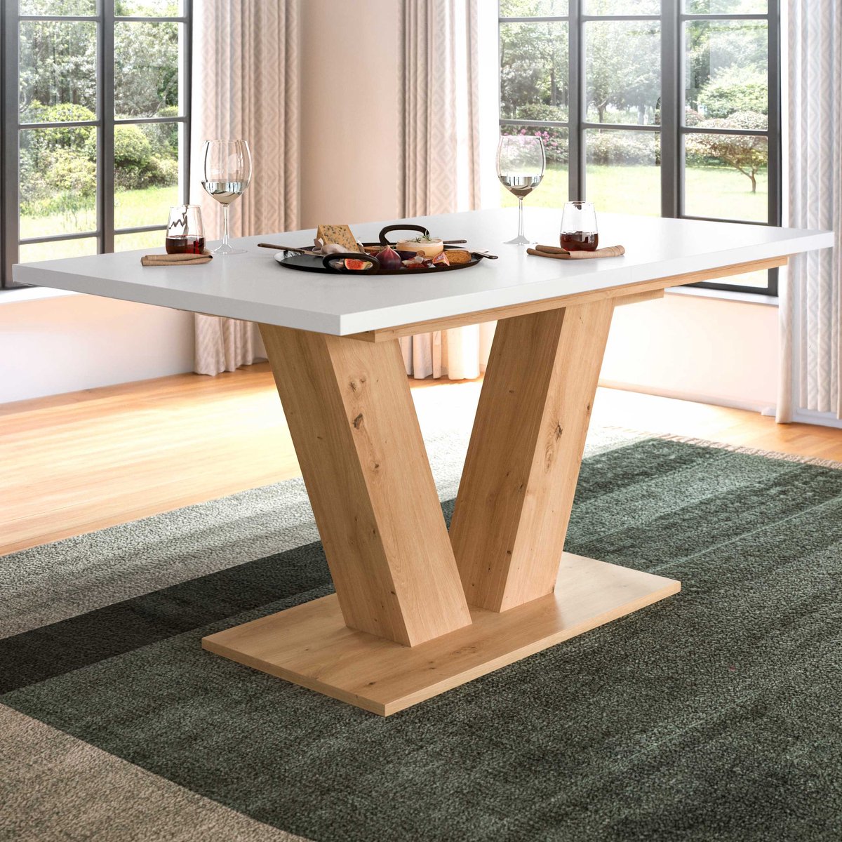 Uitschuifbare Eettafel Motion Emob - Artisan & Wit - 150-190x76x90 Cm