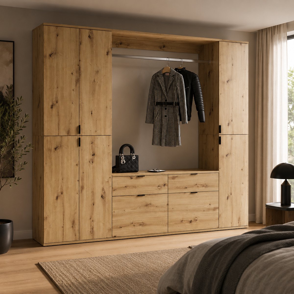 Kledingkast Projekt X Emob - Artisan Oak - 212x193x34 Cm