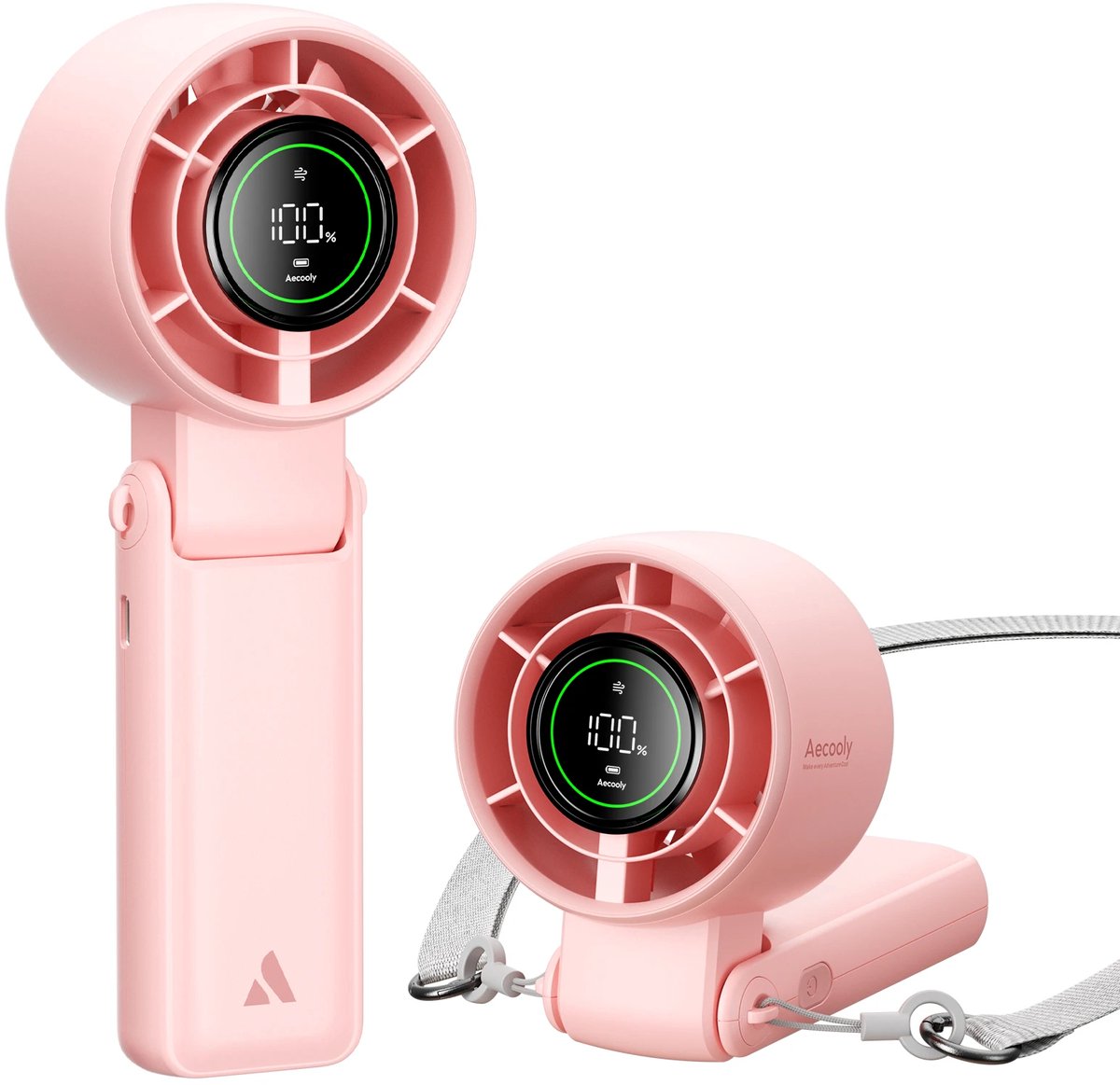 Aecooly Halo 02 – Draagbare Handventilator – 3600mAh – Roze