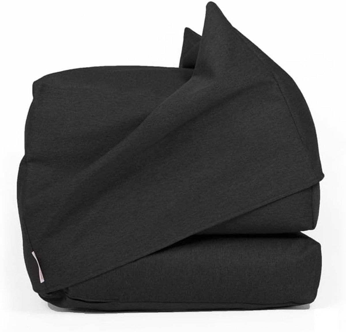 Zachte poef - Klapstoel bed - Extra zitruimte - Handgemaakt in Italië - 60 x 60 x 45 cm - Zwart