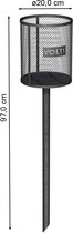 VOLT - Mini Vuurkorf voor Buiten - Terrashaard - Fakkels - Zweedse Fakkel Houder - Tuinfakkel - Vuurschaal - Tuinhaard - 97cm hoog - ø 20cm -Zwart - Poedercoat