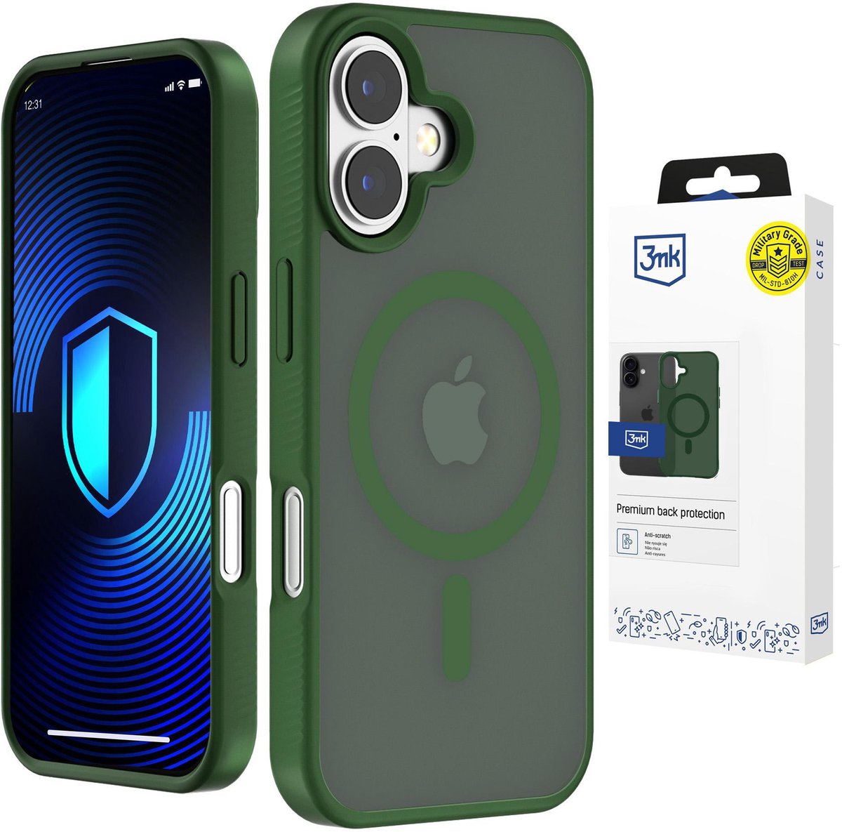 3Mk Smoke Magcase Magnetische Hoes Voor Apple Iphone 16 Pro Met Schermbescherming