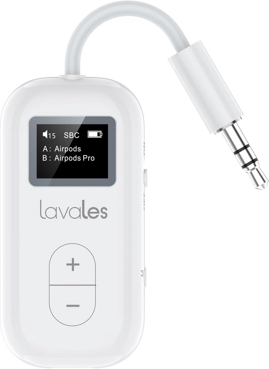 Bluetooth Zender - Audio Adapter - Reizen - Dual Koptelefoon Connectie - 20+ Uur Batterij - Zwart