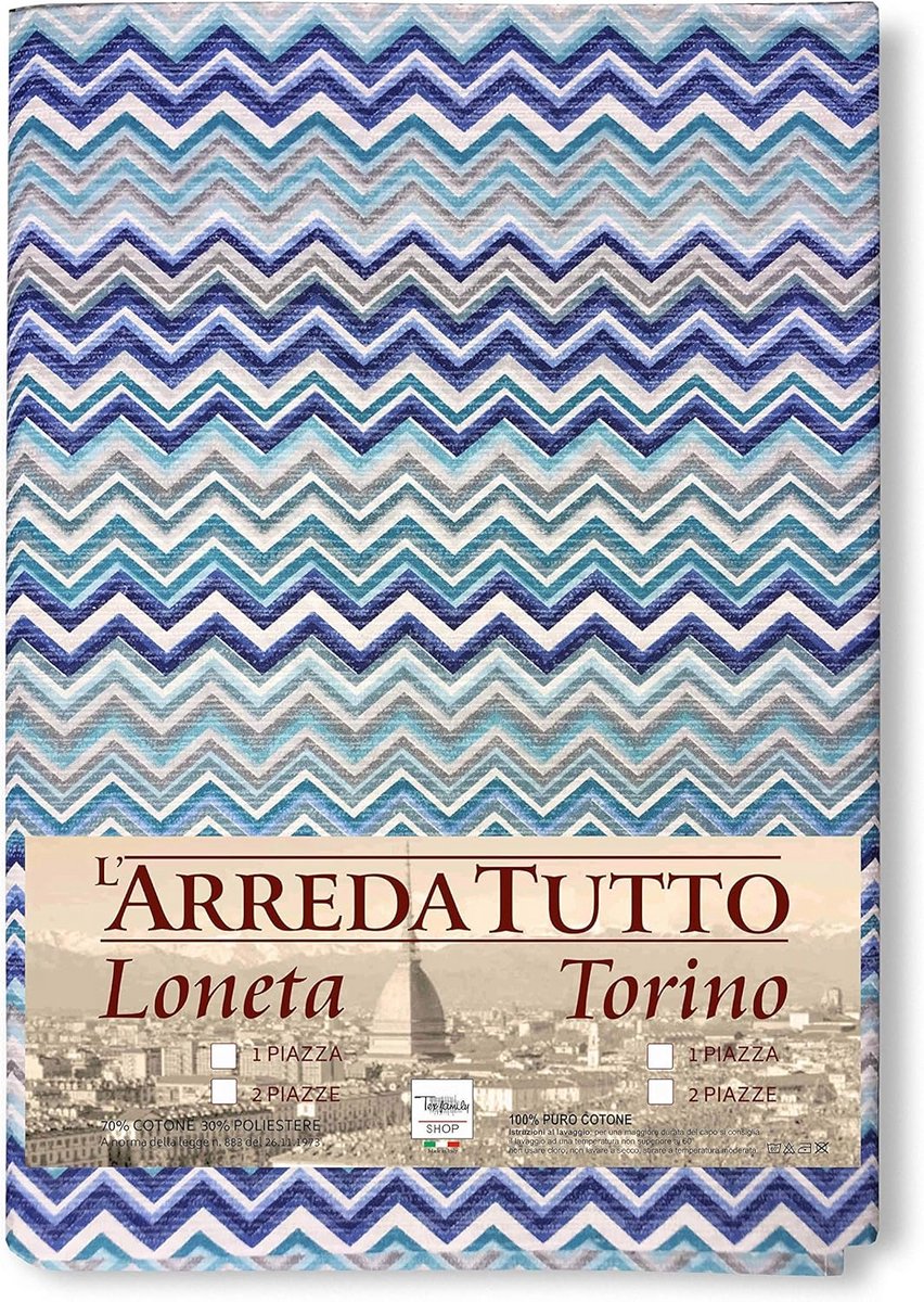 Foulard Plaid - Sprei Bank - Woonkamer Decoratie - 100% Katoen - 170 x 280 cm - Blauw