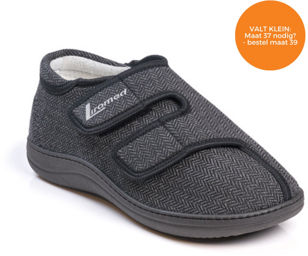 Liromed Kampen Verbandschoenen Laag – Extra Brede Verbandschoenen Paar Zwart Breedte L-Maat 37