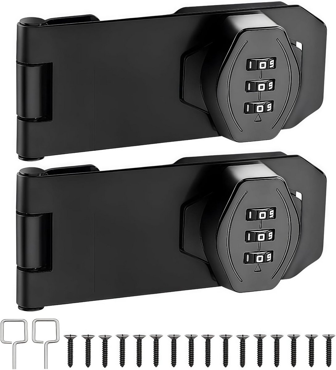 Kast slot - Cijferslot 2 stuks - Veilig opbergen - 3-cijferige code - 10 cm - Zwart