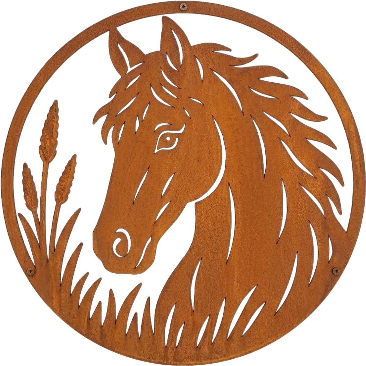 Wanddecoratie HORSE - CORTENSTAAL - Buiten - Paard - diameter: 45cm