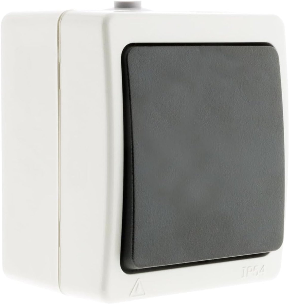 Opbouw Drukknop - Schakelaar - Elektrische Circuits - Waterdicht IP54 - 5.5 x 6.5 cm - Wit en Zwart