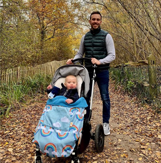 Waterdichte Voetenzak - Babydrager Hoes - Bescherming Tegen Regen - Universele Pasvorm - Uitbreidbaar - Regenboog — afbeelding 2