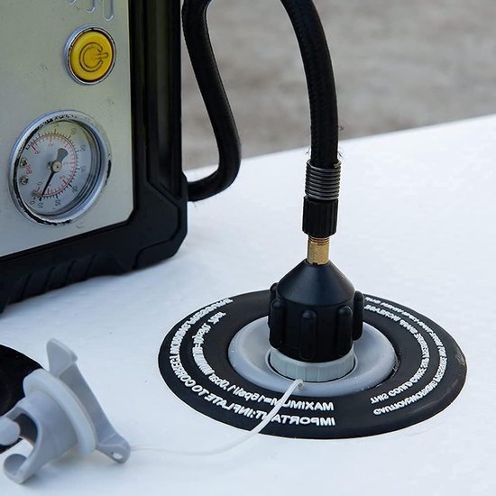 Opblaasventiel adapters - Pomp accessoires - Watersport uitrusting - Universele pasvorm - 2 stuks - Zwart — afbeelding 3