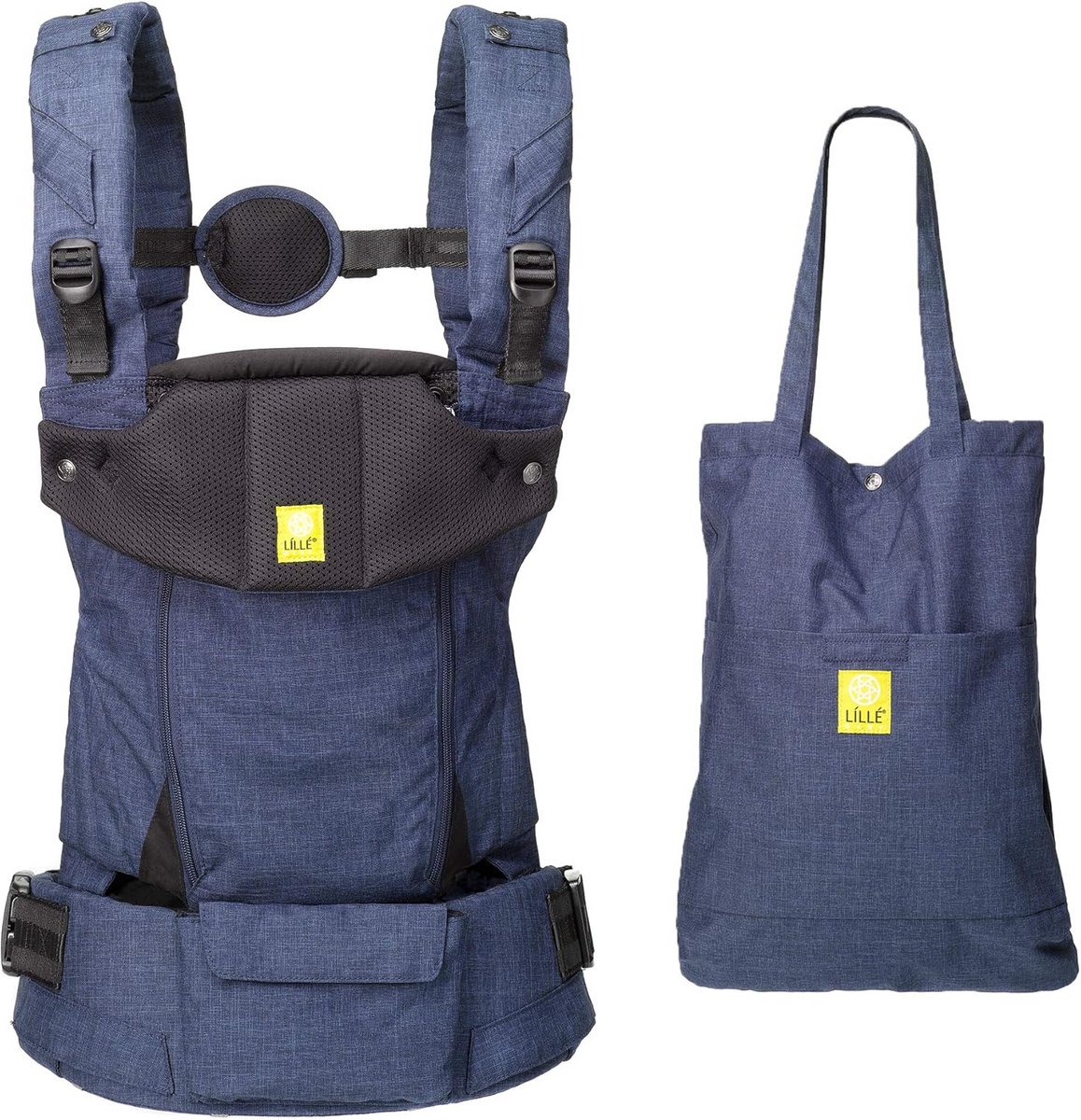 Draagzak - Kinderdrager - Actief met baby - Zes standen - 7-45 pond - Indigo