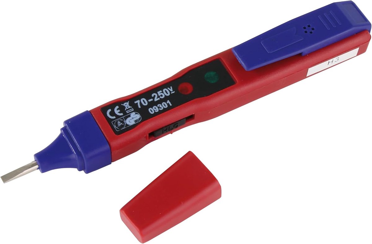 Stroom Tester - Spanningszoeker - Elektrisch Onderhoud - 3-in-1 Functie - 70-250V - Rood Blauw