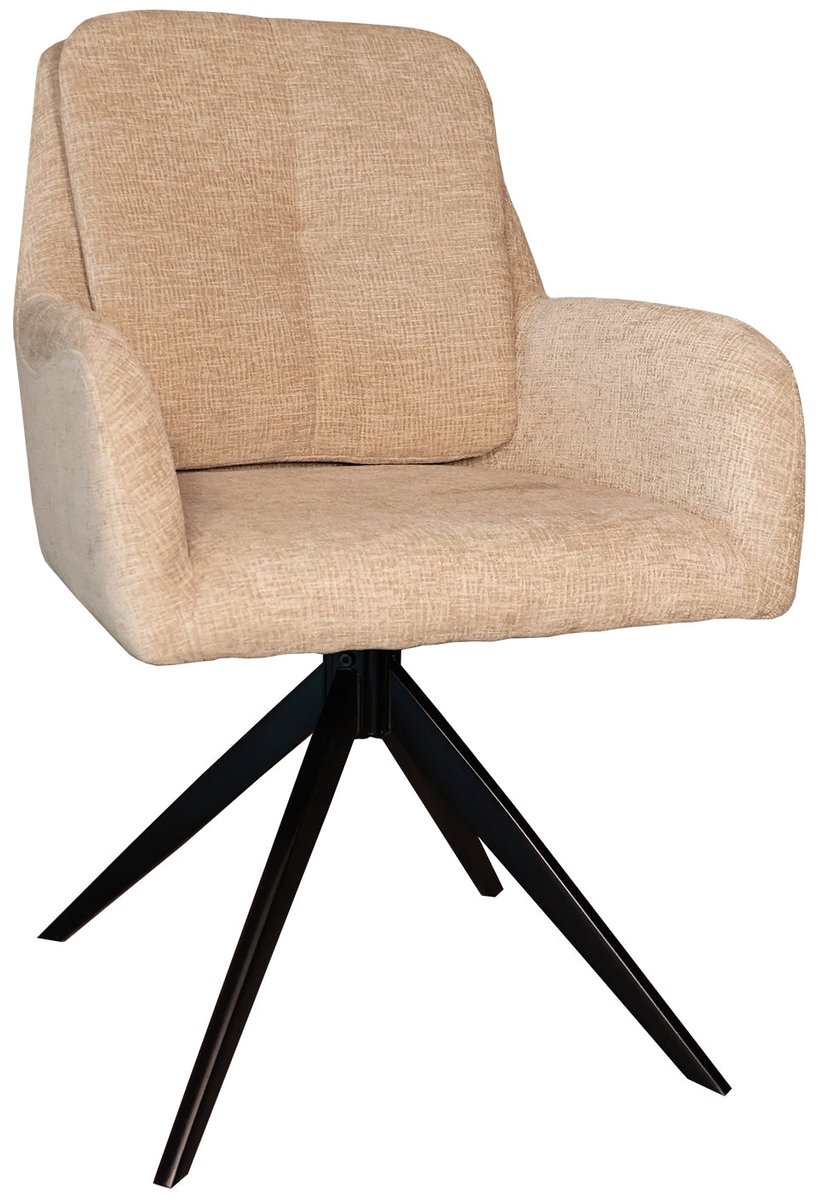 Lizzely Garden & Living SET DEAL: 6 stuks Eetkamerstoel draaibaar Lieve taupe eetstoel draaibare stoel zetel