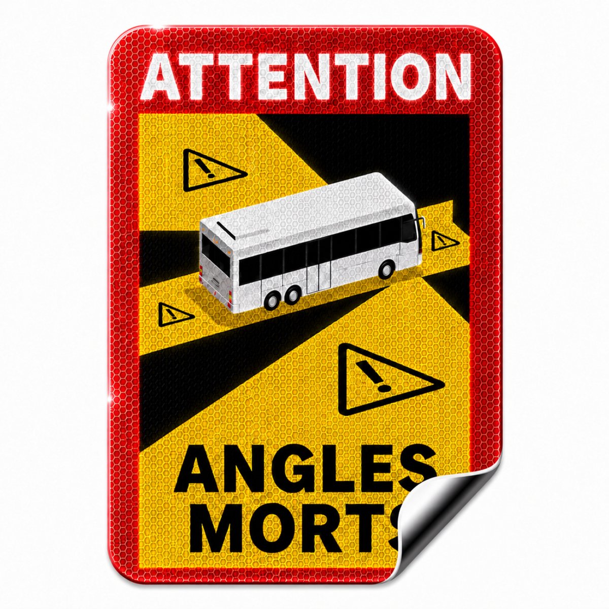 AutoXtreme Angles Morts Bus & Camper Magneetmarkering – 17x25cm – Retroreflecterend – Snel te Monteren – Conform Franse Wetgeving – E8