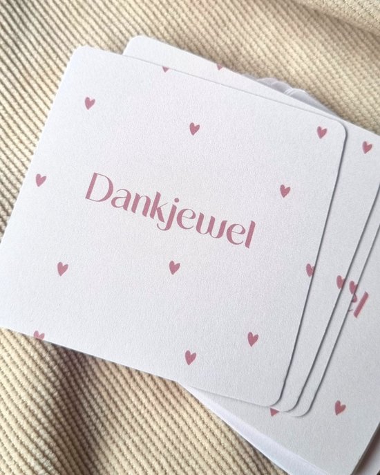 Bedankt kaartjes mini - 50 stuks - Cadeaulabels dankjewel - Bedank kaart collega's - Bedankt labels bruiloft