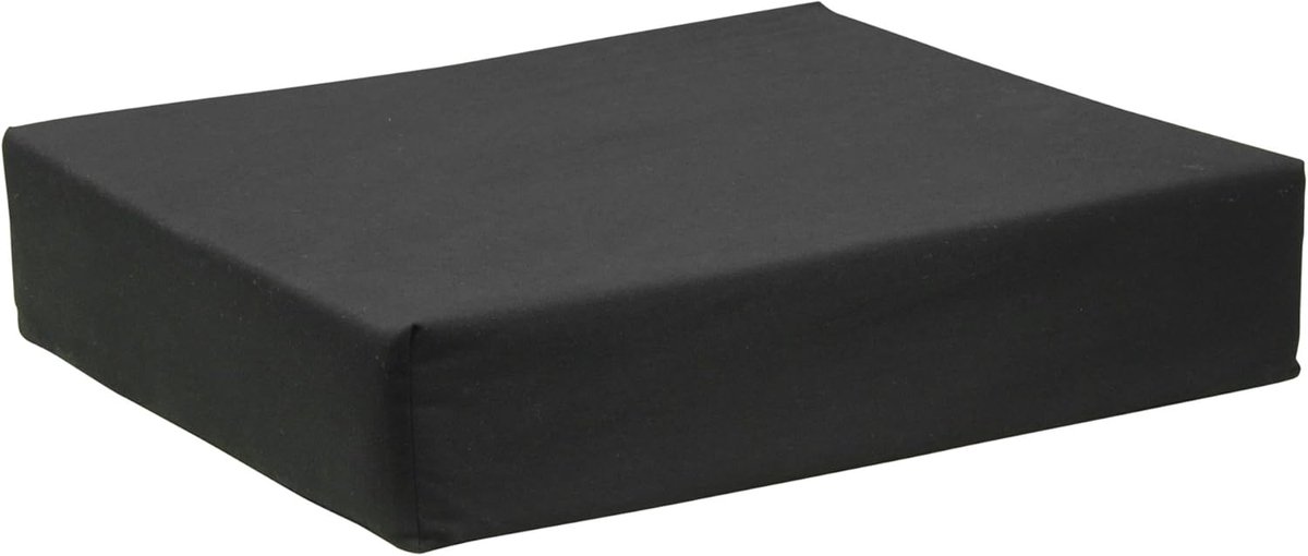 Stoelkussen Traagschuim - Comfortkussen Rolstoel - Lang Zitten - 6cm Schuim 4cm Topper - 46x40cm - Zwart