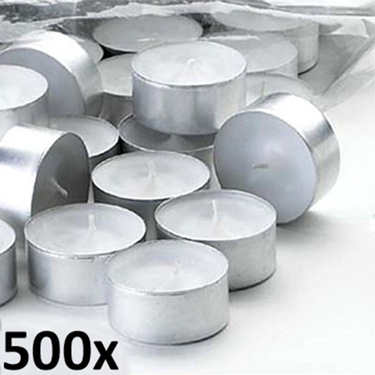 500 stuks witte 8-uurs waxinelichtjes 23/39 (8 uur) Hoogwaardige Horeca kwaliteit