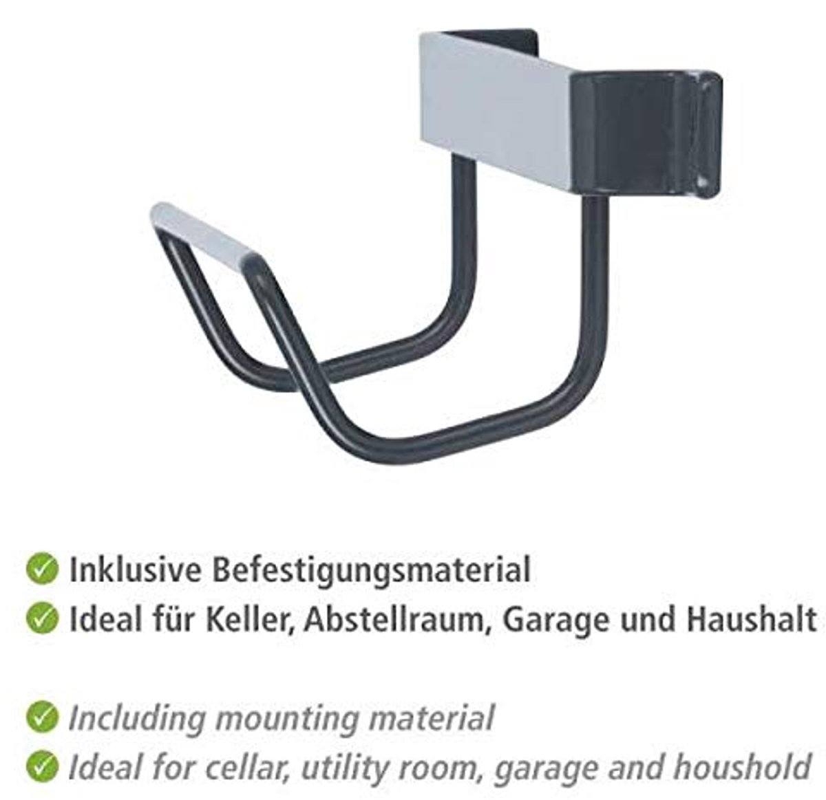 Ladderhouder - Opvouwbare ladder - Veilige opslag - Stabiele wandmontage - 33.5 x 6.5 x 7 cm - Zwart