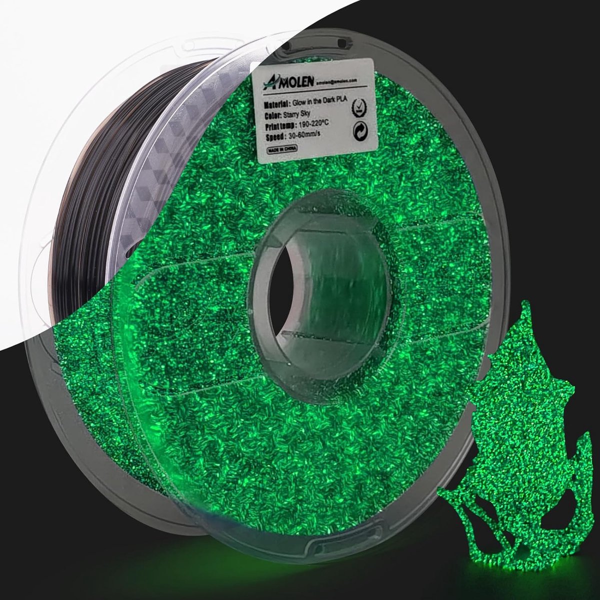 Glow in The Dark 3D-printerfilament 1,75 mm - Sterrenhemel PLA-filament, 1 kg