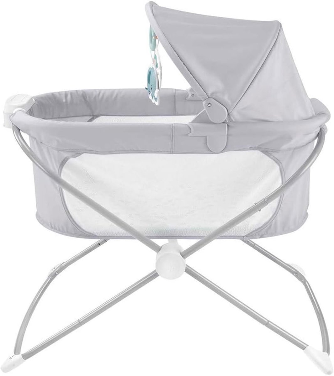 Opvouwbaar kinderbedje - Draagbaar ledikant - Veilig slapen - Met sterrenprojectie - 57 x 84 x 76 cm - Grijs